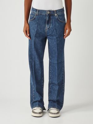 Lovely cotton blend jeans for women Dark Denim Pinko