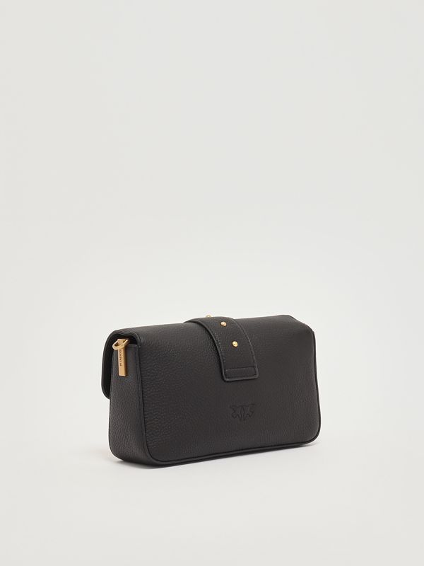 3. Love One Mini Slouchy grained leather bag for women Black Pinko 104340a2ox