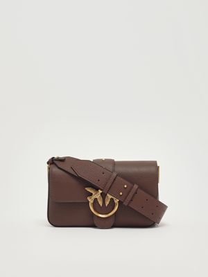 4. Love One Mini Slouchy grained leather bag for women Chocolate