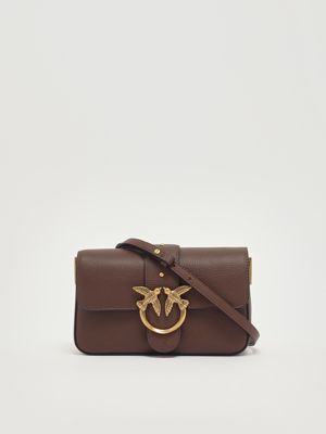 5. Love One Mini Slouchy grained leather bag for women Chocolate