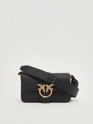 4. Love One Mini Slouchy grained leather bag for women Black