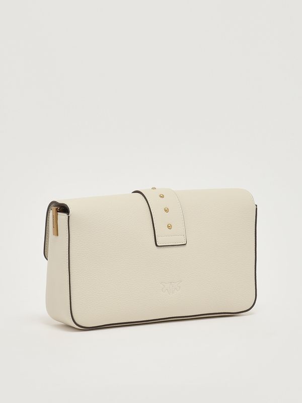 3. Love One Classic Slouchy grained leather bag for women White Pinko 104524a2ox