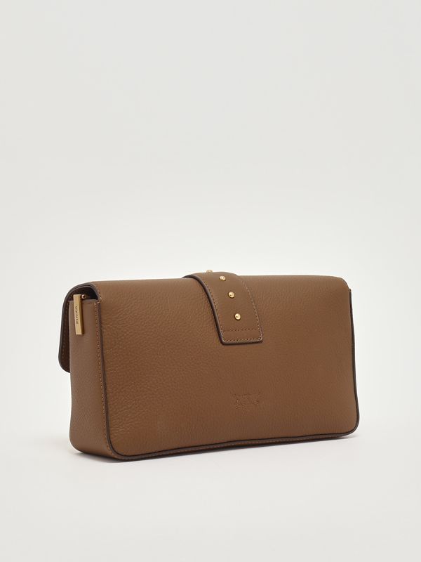 3. Love One Classic Slouchy grained leather bag for women Brown Pinko 104524a2ox