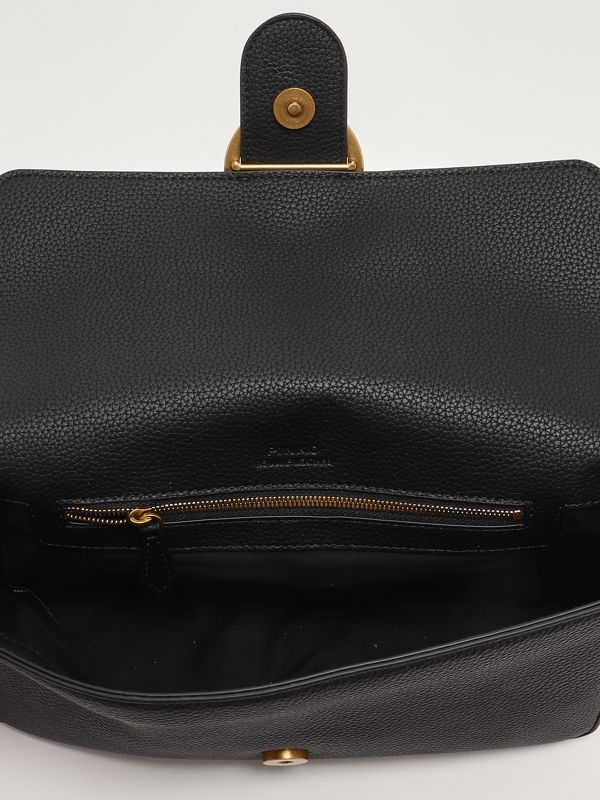6. Love One Classic Slouchy grained leather bag for women Black Pinko 104524a2ox