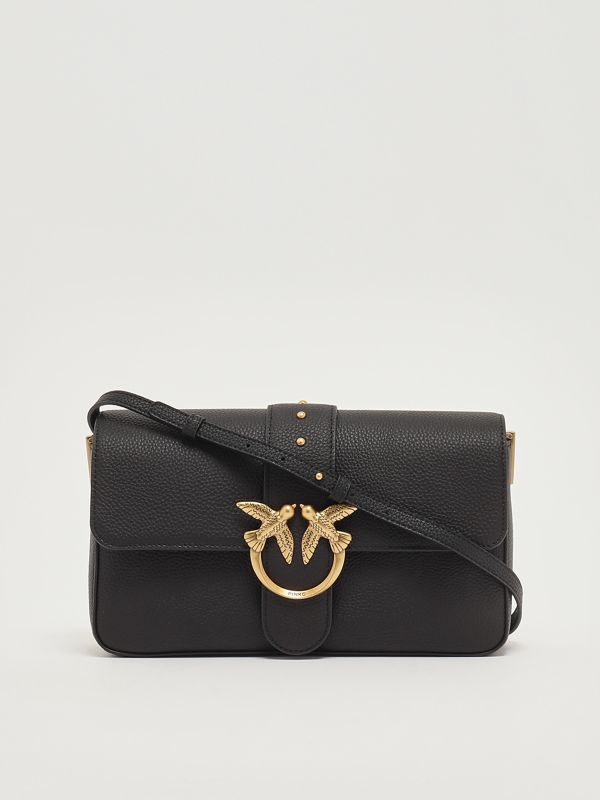 5. Love One Classic Slouchy grained leather bag for women Black Pinko 104524a2ox