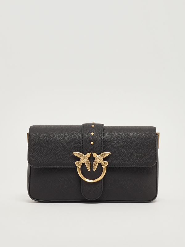 1. Love One Classic Slouchy grained leather bag for women Black Pinko 104524a2ox