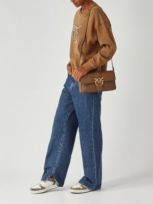 2. Love One Classic Slouchy grained leather bag for women Brown