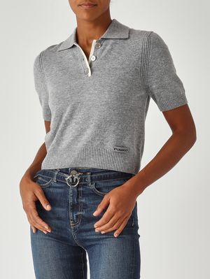 5. Gorgona merino wool and cashmere polo shirt for women Grey