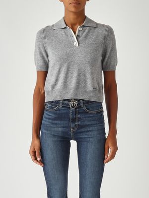1. Gorgona merino wool and cashmere polo shirt for women Grey