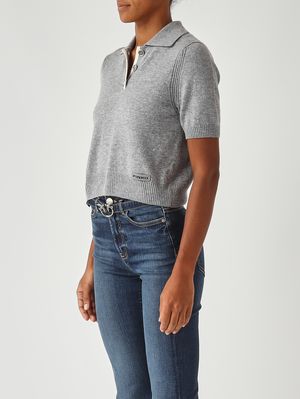 3. Gorgona merino wool and cashmere polo shirt for women Grey