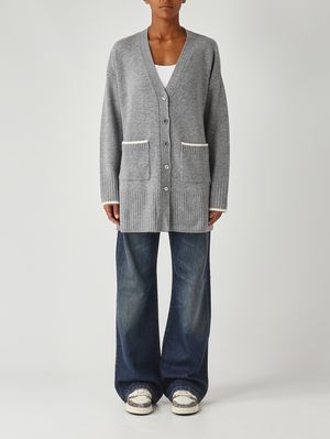 Cardigan Tasmania en laine et cachemire pour femme Gris Pinko