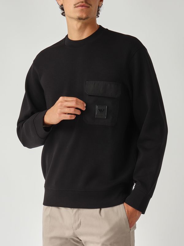 5. Sudadera de hombre de punto doble Negro Emporio Armani em002925af10013