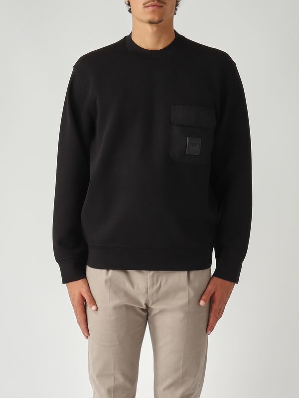 1. Sudadera de hombre de punto doble Negro Emporio Armani em002925af10013