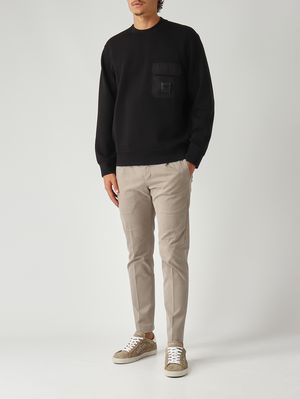 2. Sudadera de hombre de punto doble Negro