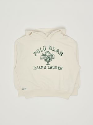Felpa bambina in misto cotone Bianco-Verde Polo Ralph Lauren