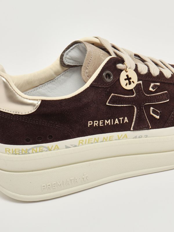 5. Micol 7894 suede sneakers for women Coffee Premiata micol7894