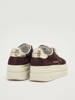 3. Micol 7894 suede sneakers for women Coffee