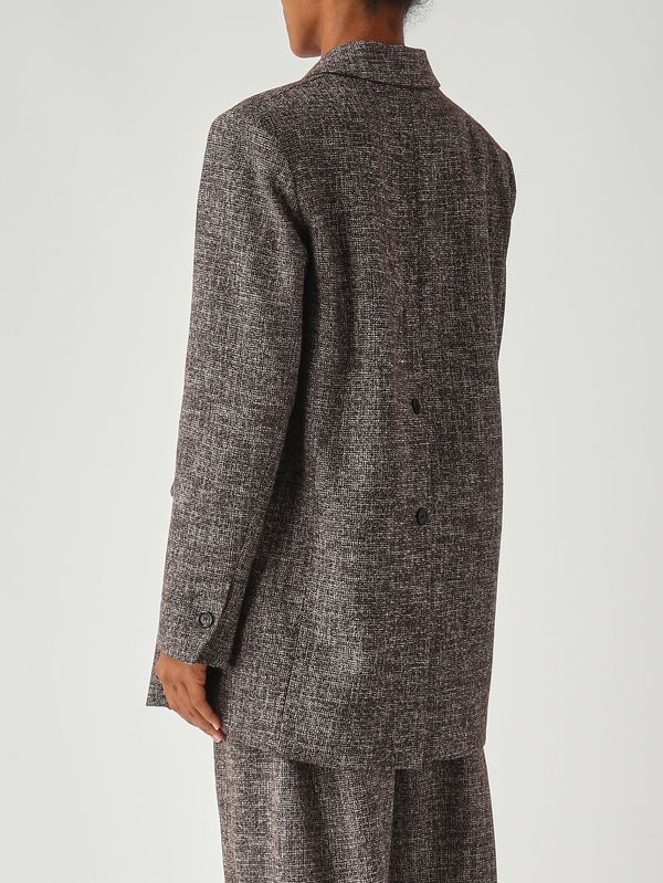 4. Blazer de mujer Gnocchetto de franela Marrón-Negro Pinko 105650a2sk