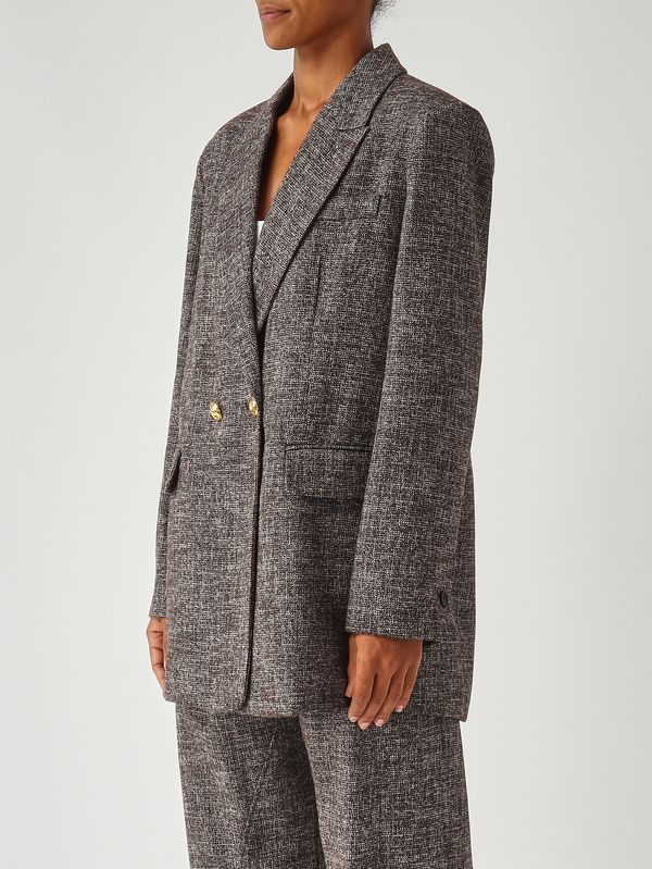 3. Blazer de mujer Gnocchetto de franela Marrón-Negro Pinko 105650a2sk