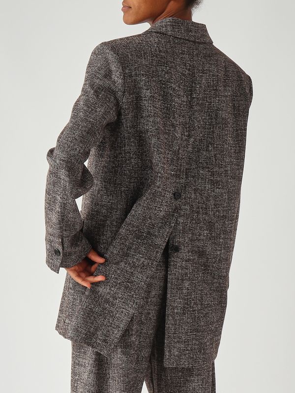 5. Blazer de mujer Gnocchetto de franela Marrón-Negro Pinko 105650a2sk