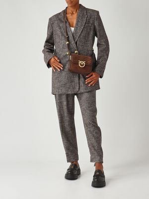 2. Blazer de mujer Gnocchetto de franela Marrón-Negro