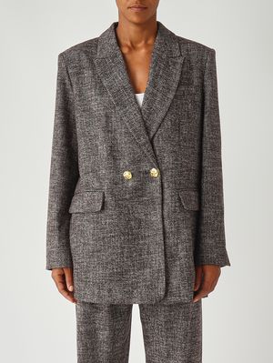 Gnocchetto flannel blazer for women Brown-Black Pinko