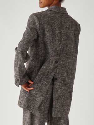 5. Blazer de mujer Gnocchetto de franela Marrón-Negro