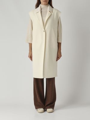 Gilet lungo donna in lana Biancolatte Gran Sasso