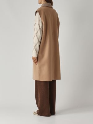 4. Chaleco de lana para mujer Camello