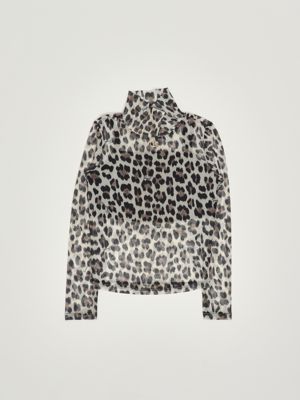 Modell eines Mädchens aus Cady-Stoff Schwarzer Leopard Twinset