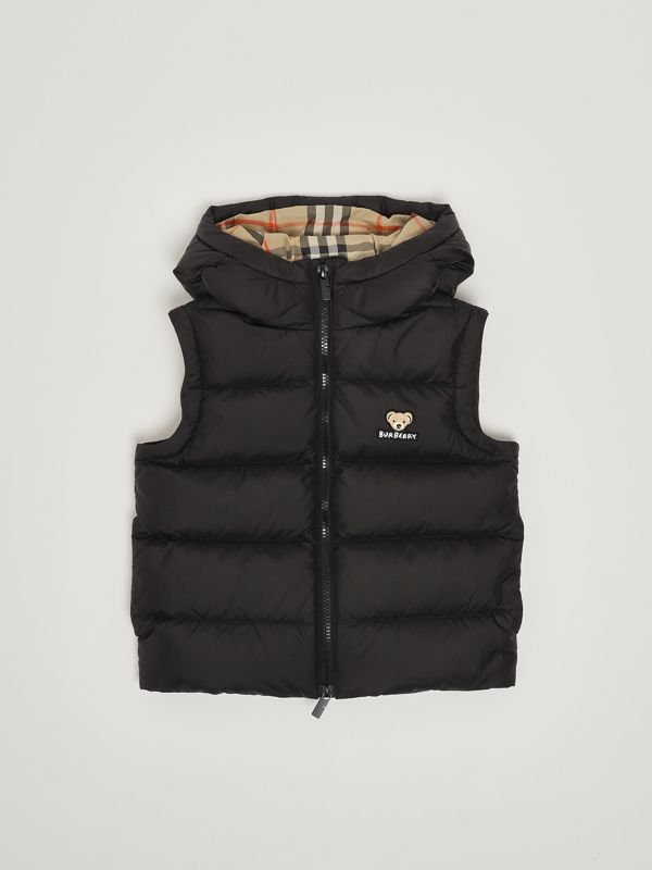 1. Doudoune sans manches Juno en nylon pour garçon Noir Burberry 8109439