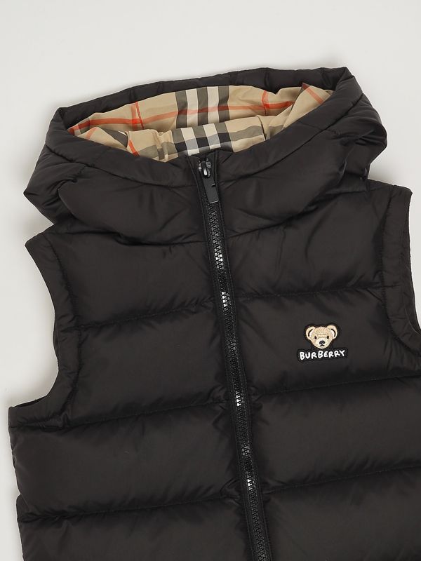 3. Doudoune sans manches Juno en nylon pour garçon Noir Burberry 8109439
