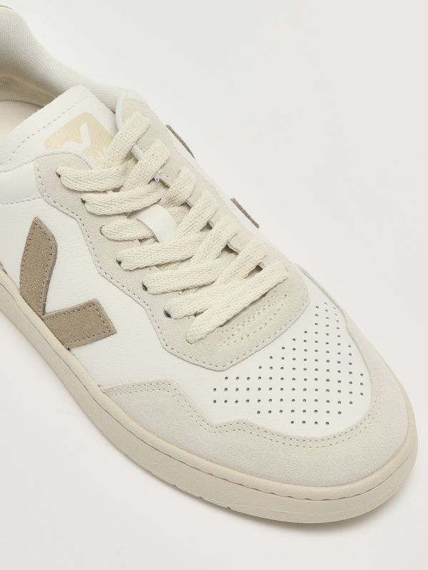 5. Sneakers V-90 en cuir et daim pour femme Blanc-Gris Veja vd2020909