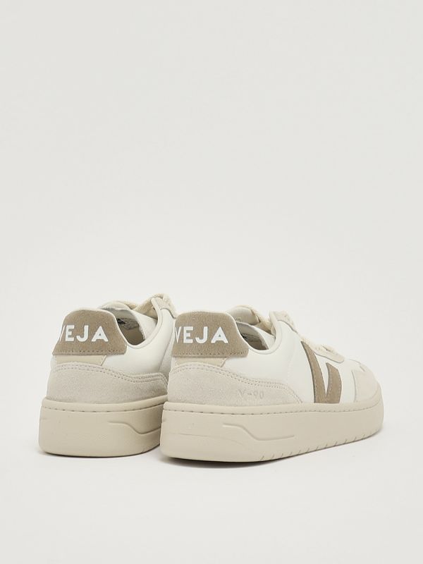 1. Sneakers V-90 en cuir et daim pour femme Blanc-Gris Veja vd2020909