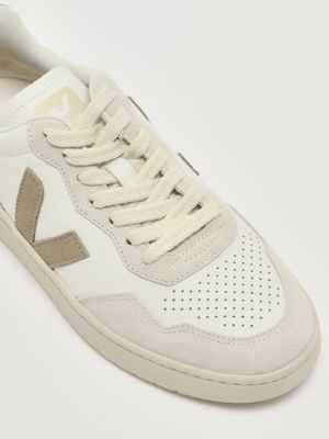 5. Sneakers V-90 en cuir et daim pour femme Blanc-Gris