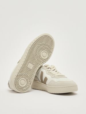 4. Sneakers V-90 en cuir et daim pour femme Blanc-Gris