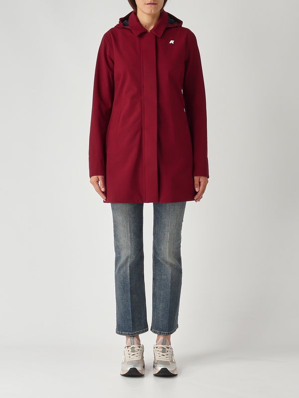 1. Giacca donna Mathy Bonded in nylon impermeabile Bordeaux K-Way k2148bw