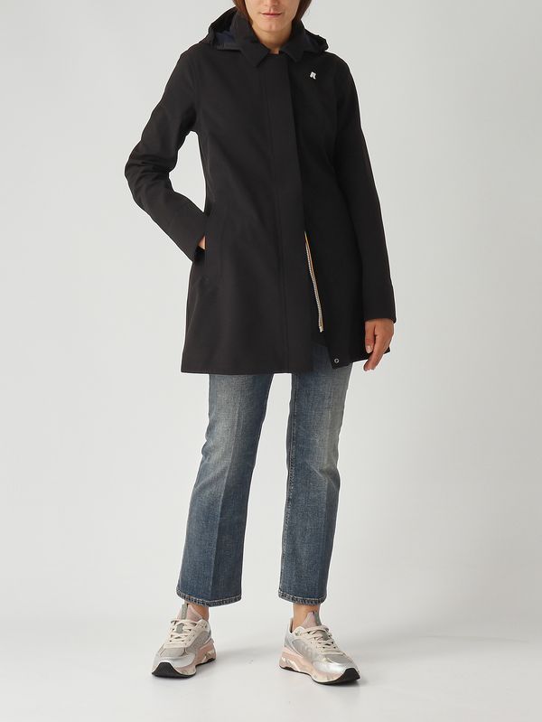 2. Giacca donna Mathy Bonded in nylon impermeabile Nero K-Way k2148bw