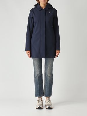 Women's Mathy Bonded waterproof nylon jacket Navy Blue K-Way