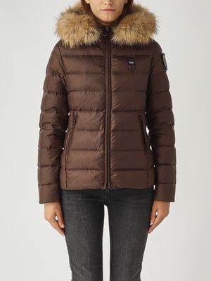 Arcadia nylon down jacket for women Coffee Blauer