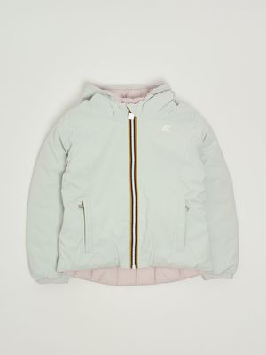 Mädchenjacke Lily Thermo Double aus Nylon Weiß-Rosa K-Way