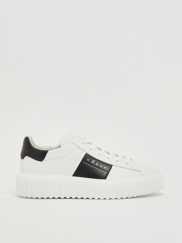 HUG Hogan H-Stripes H645 nappa leather sneakers for men - White-Black