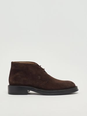 Tod's men's suede derby with English perforations