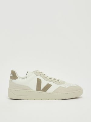 V-90 O.T. leather and suede sneakers for men White-Grey Veja