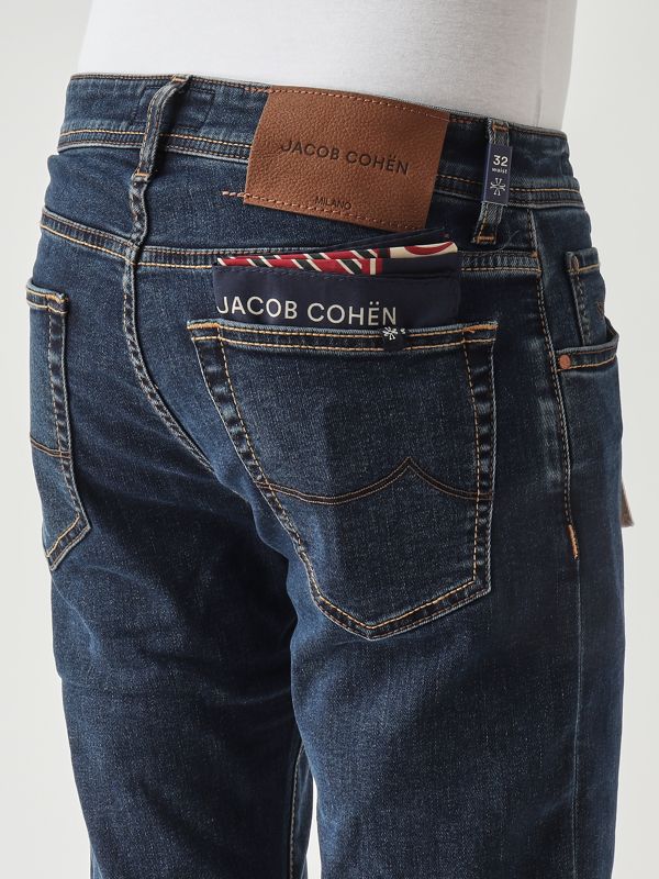 Jacob Cohen Nick slim fit stretch denim jeans for men - Dark Denim