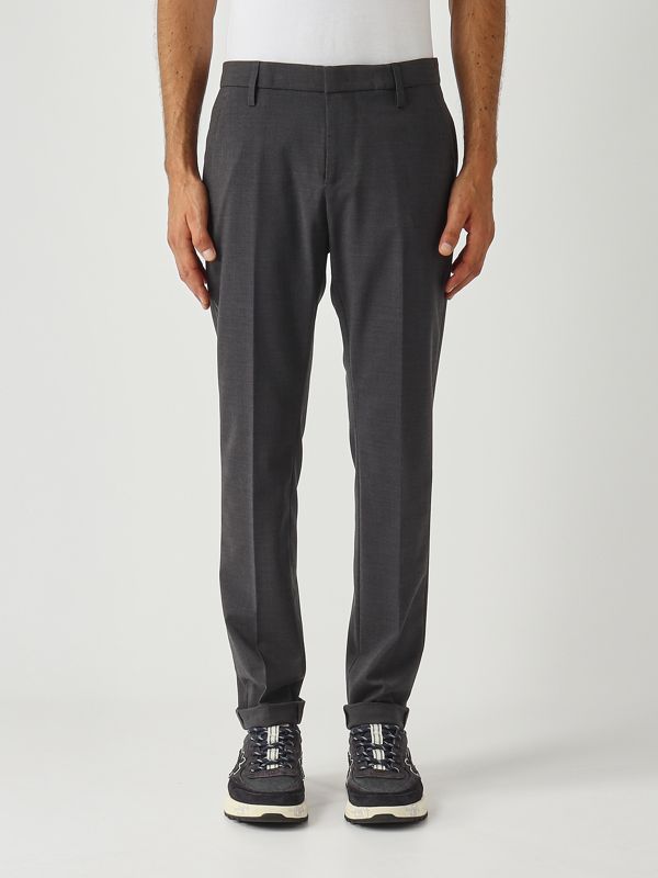 1. Pantalon Gaubert slim fit en toile de laine vierge bi-extensible pour homme Gris Dondup up235ts0009uxxxdu
