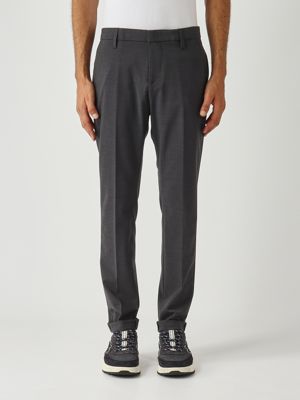 Gaubert slim fit bistretch virgin wool canvas trousers for men Gray Dondup