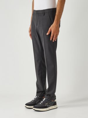 2. Pantalon Gaubert slim fit en toile de laine vierge bi-extensible pour homme Gris