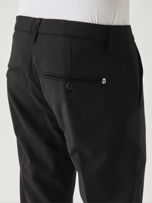 4. Pantalon Gaubert slim fit en toile de laine vierge bi-extensible pour homme Noir