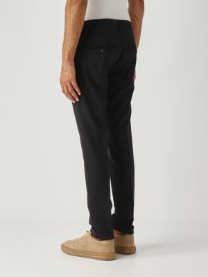 3. Pantalon Gaubert slim fit en toile de laine vierge bi-extensible pour homme Noir